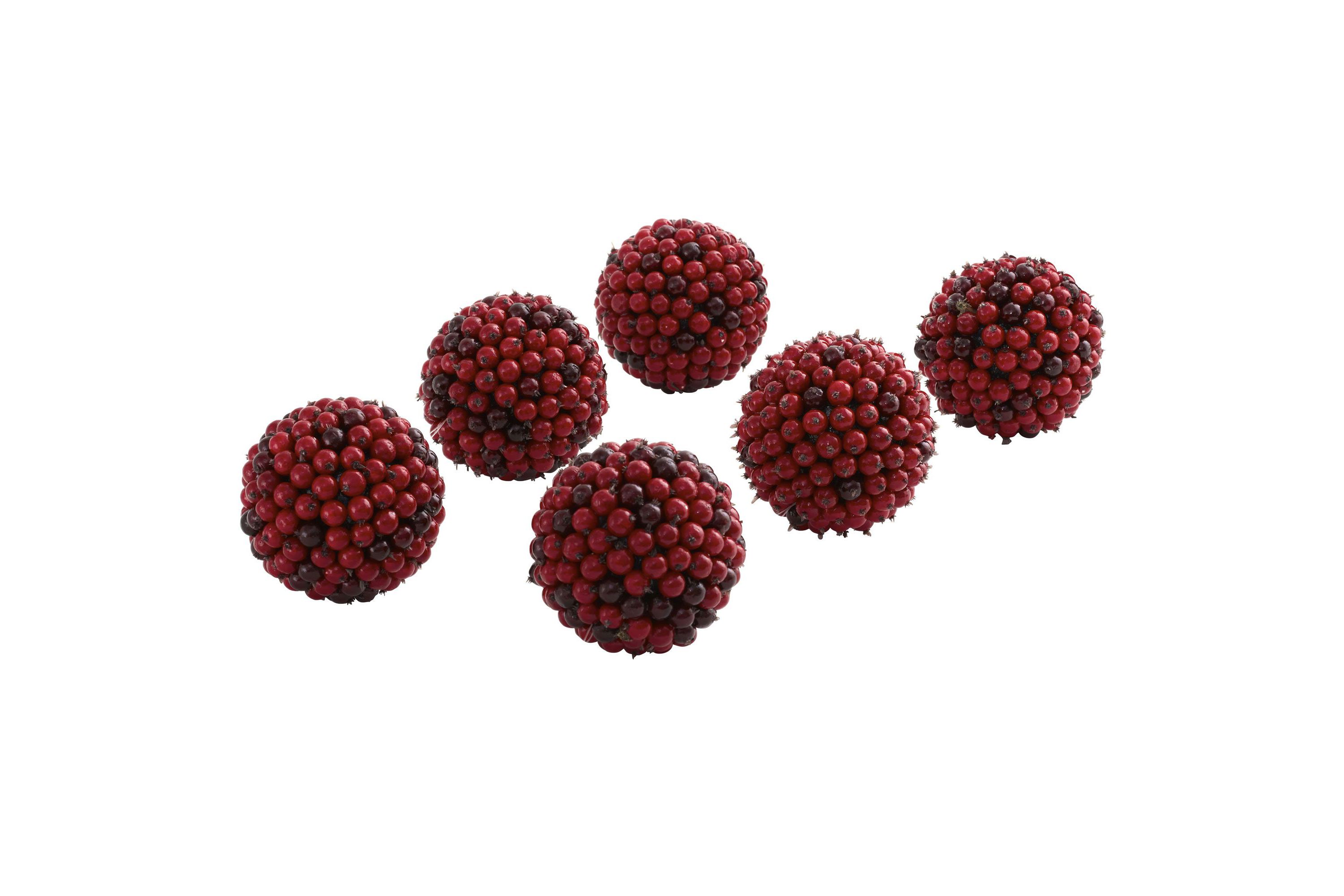 5" Red Berry Balls - Set of 6