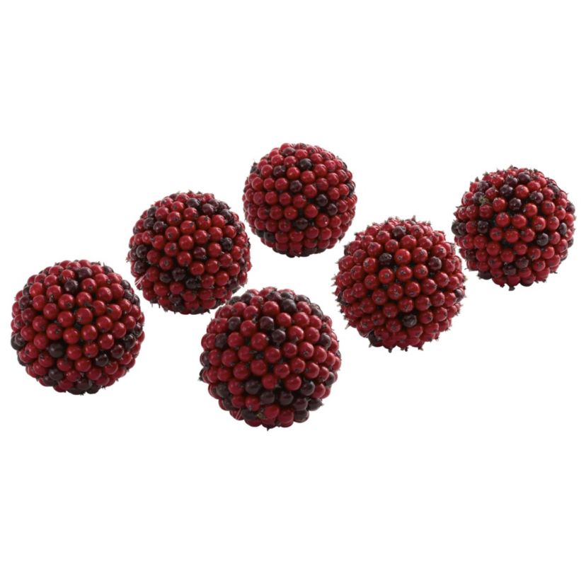 5" Red Berry Balls - Set of 6