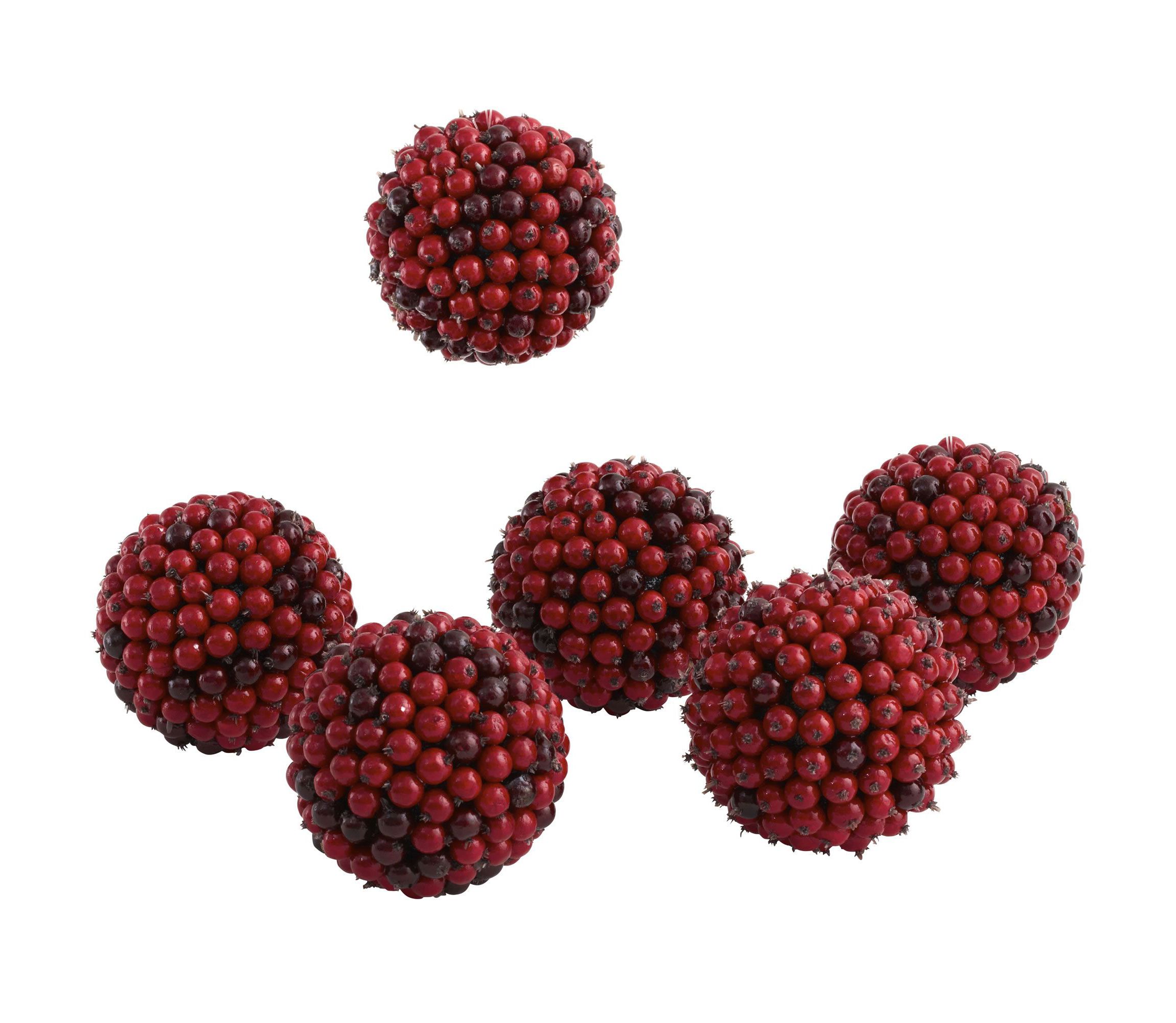 5" Red Berry Balls - Set of 6