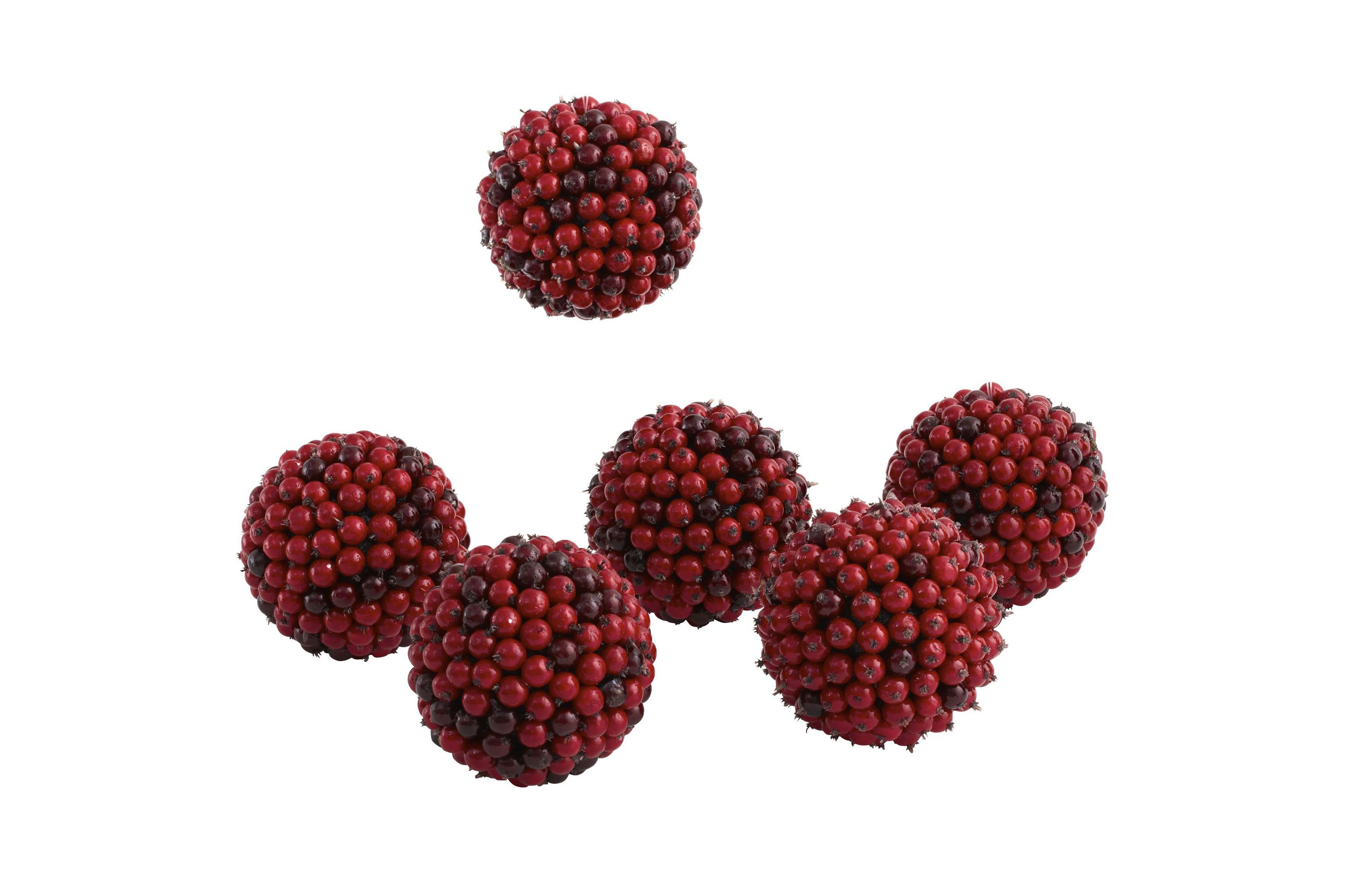 5" Red Berry Balls - Set of 6