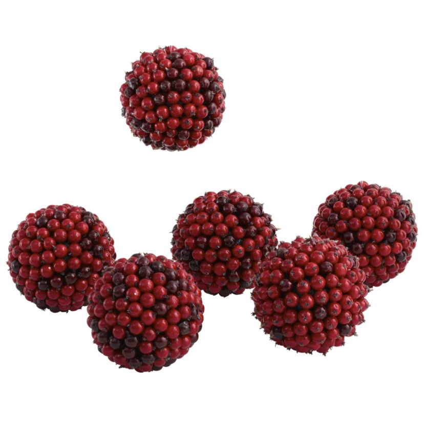 5" Red Berry Balls - Set of 6