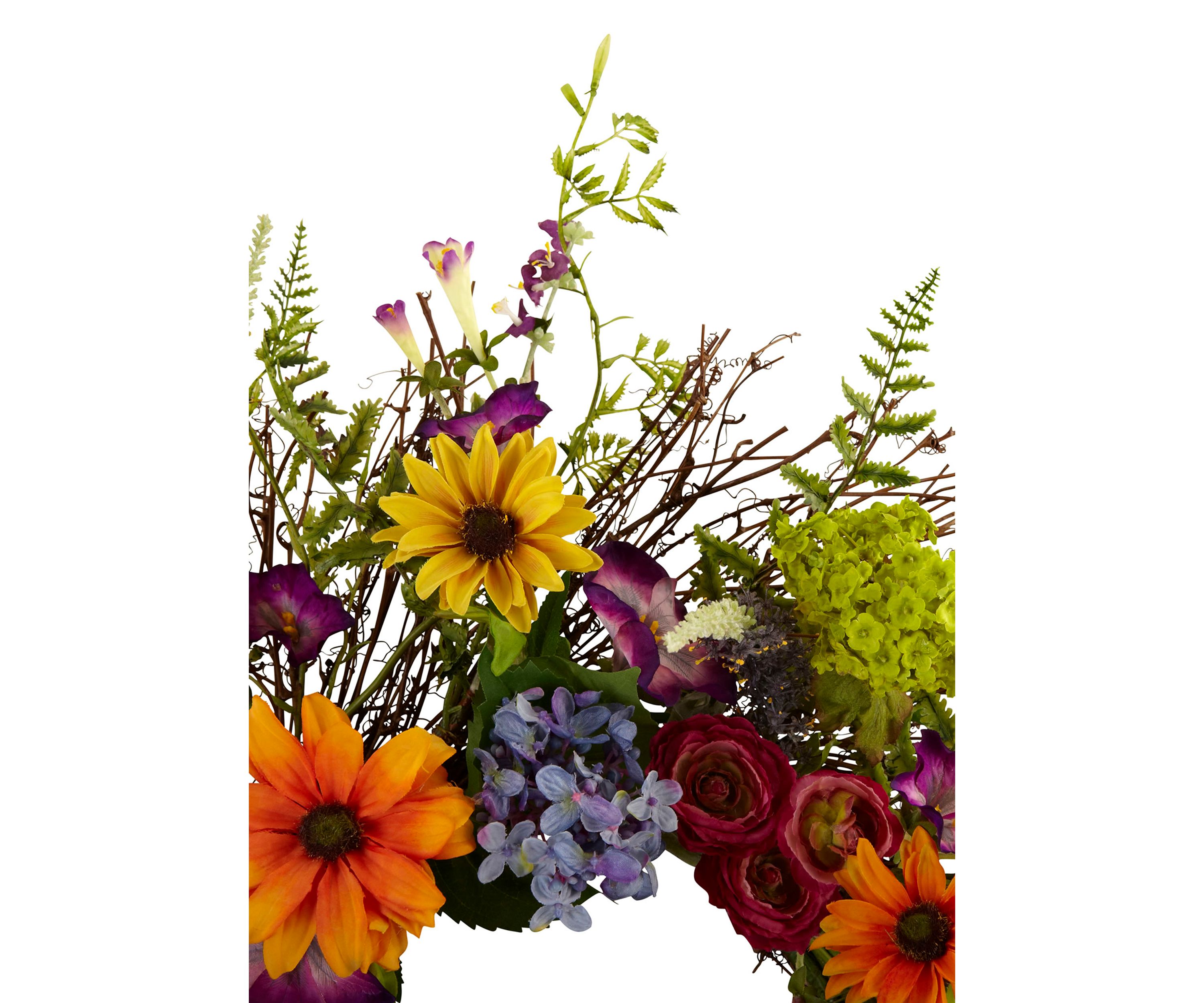 24-in. Spring Garden Wreath W/Twig Base