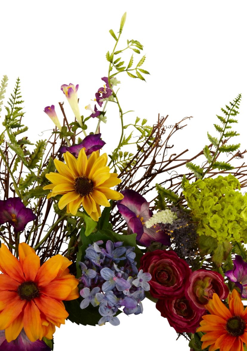 24-in. Spring Garden Wreath W/Twig Base