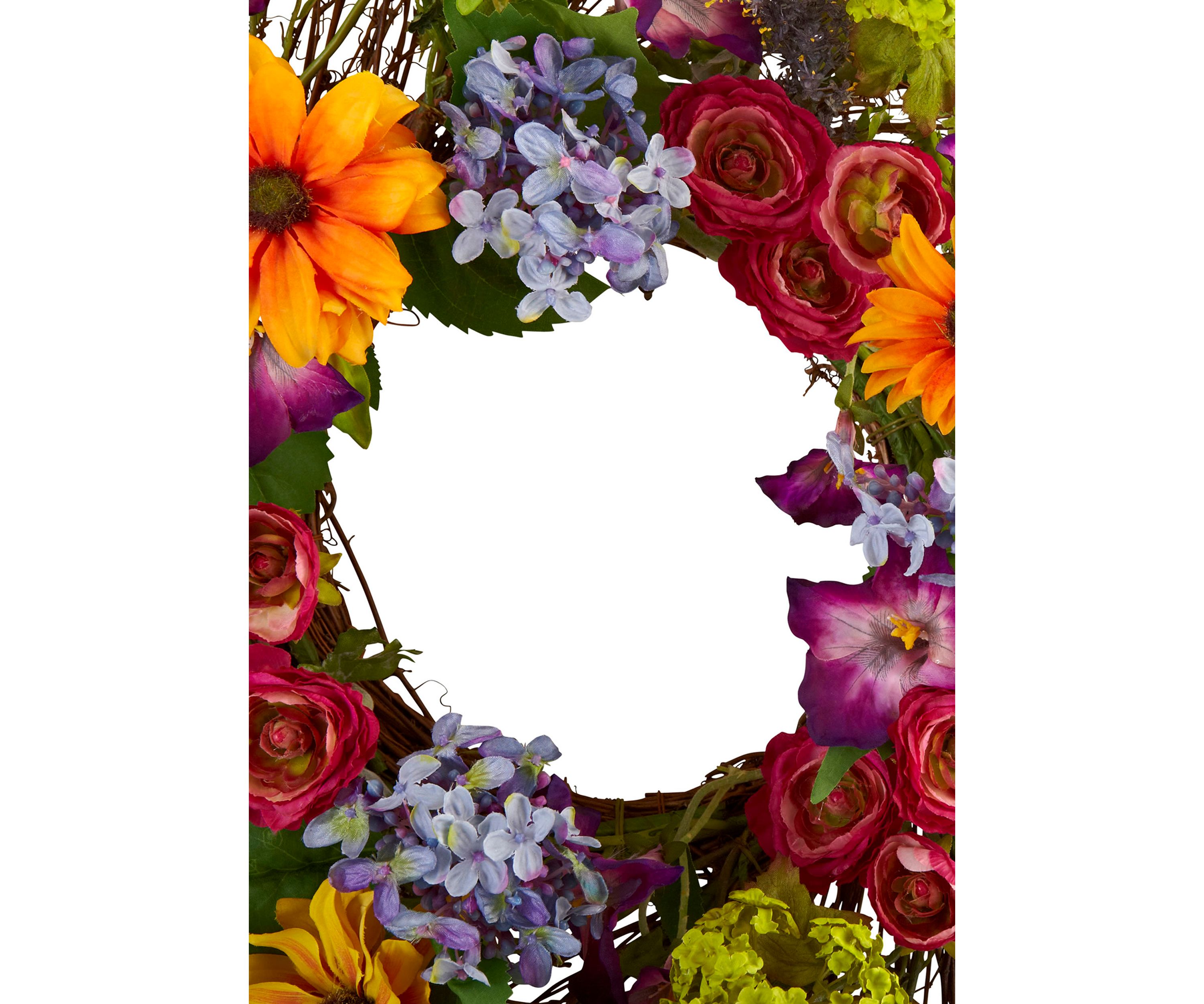 24-in. Spring Garden Wreath W/Twig Base