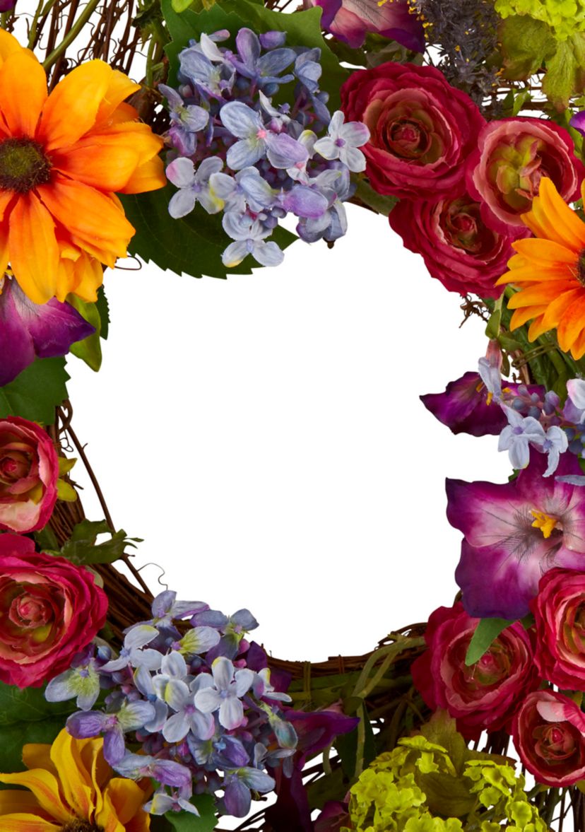 24-in. Spring Garden Wreath W/Twig Base