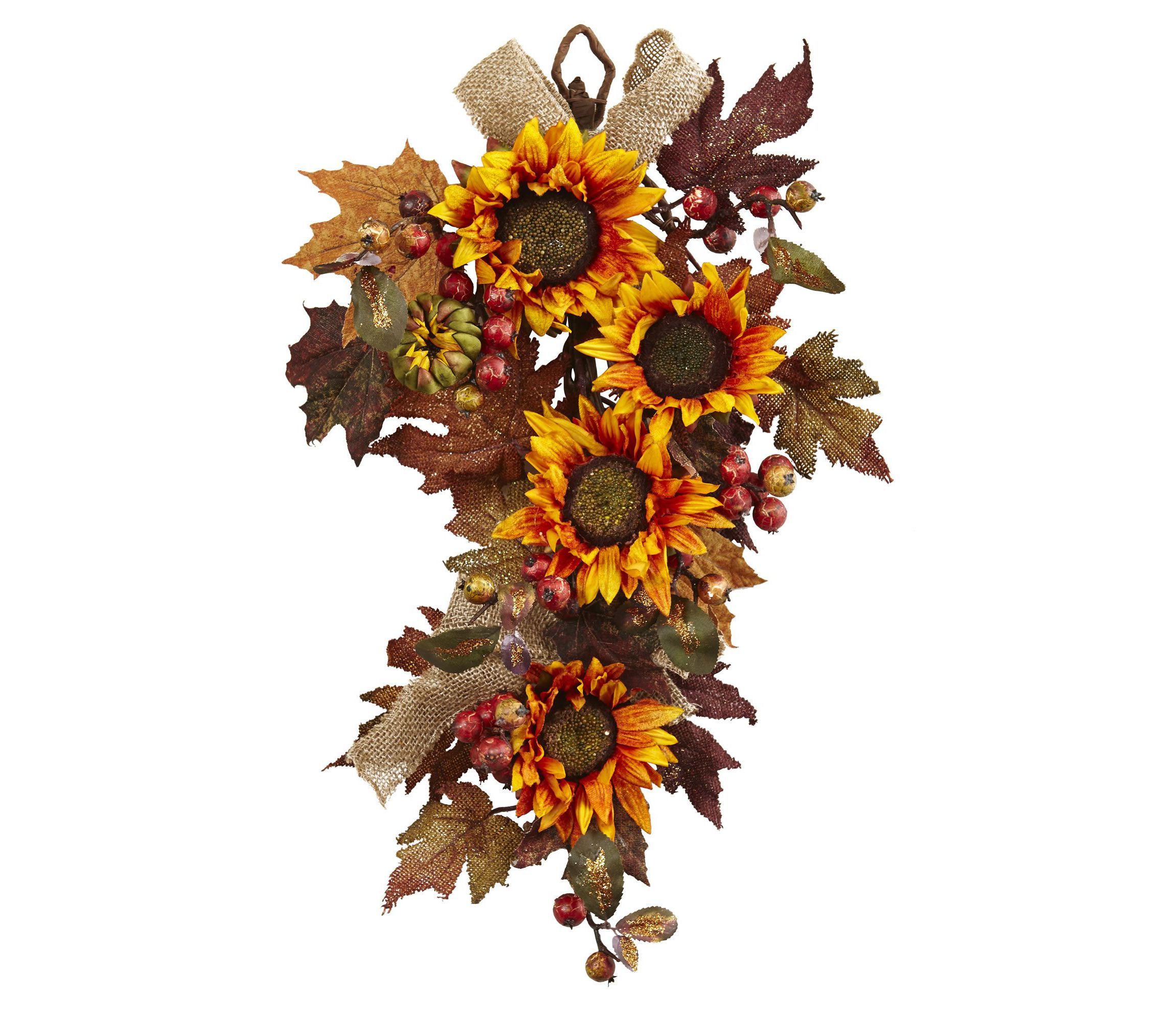 24-Inch Sunflower and Berry Teardrop