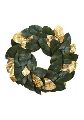 22 inch Golden Leaf Magnolia Wreath