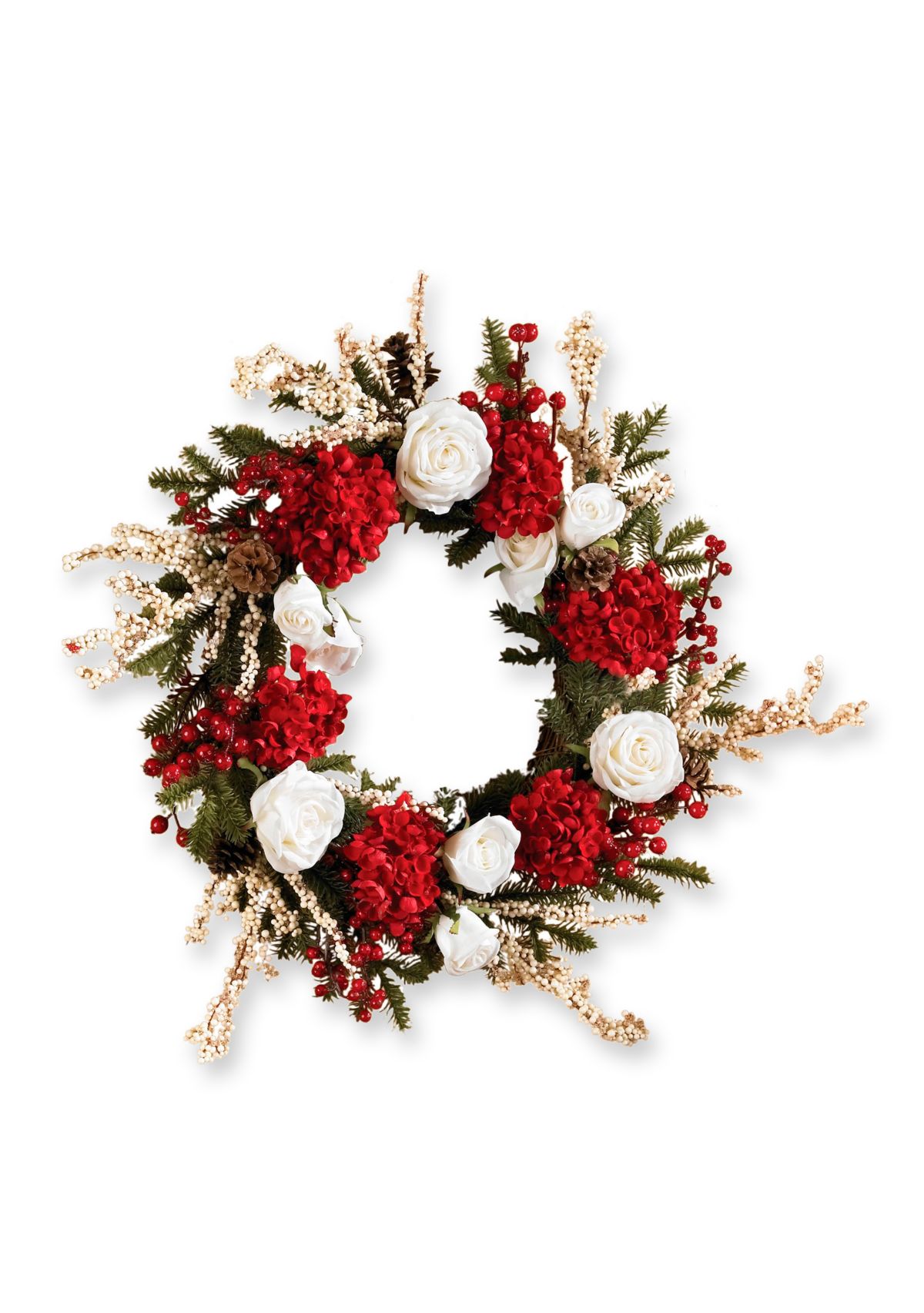 24-in. Hydrangea with White Roses Wreath