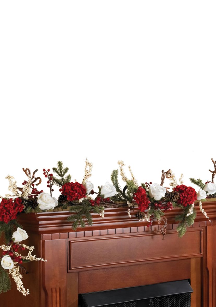 72 in Hydrangea with White Roses Garland