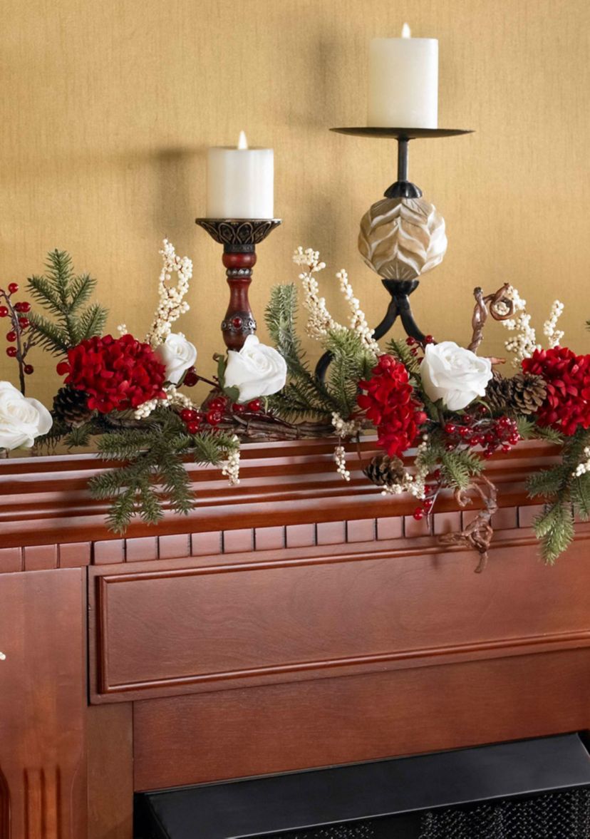 72 in Hydrangea with White Roses Garland