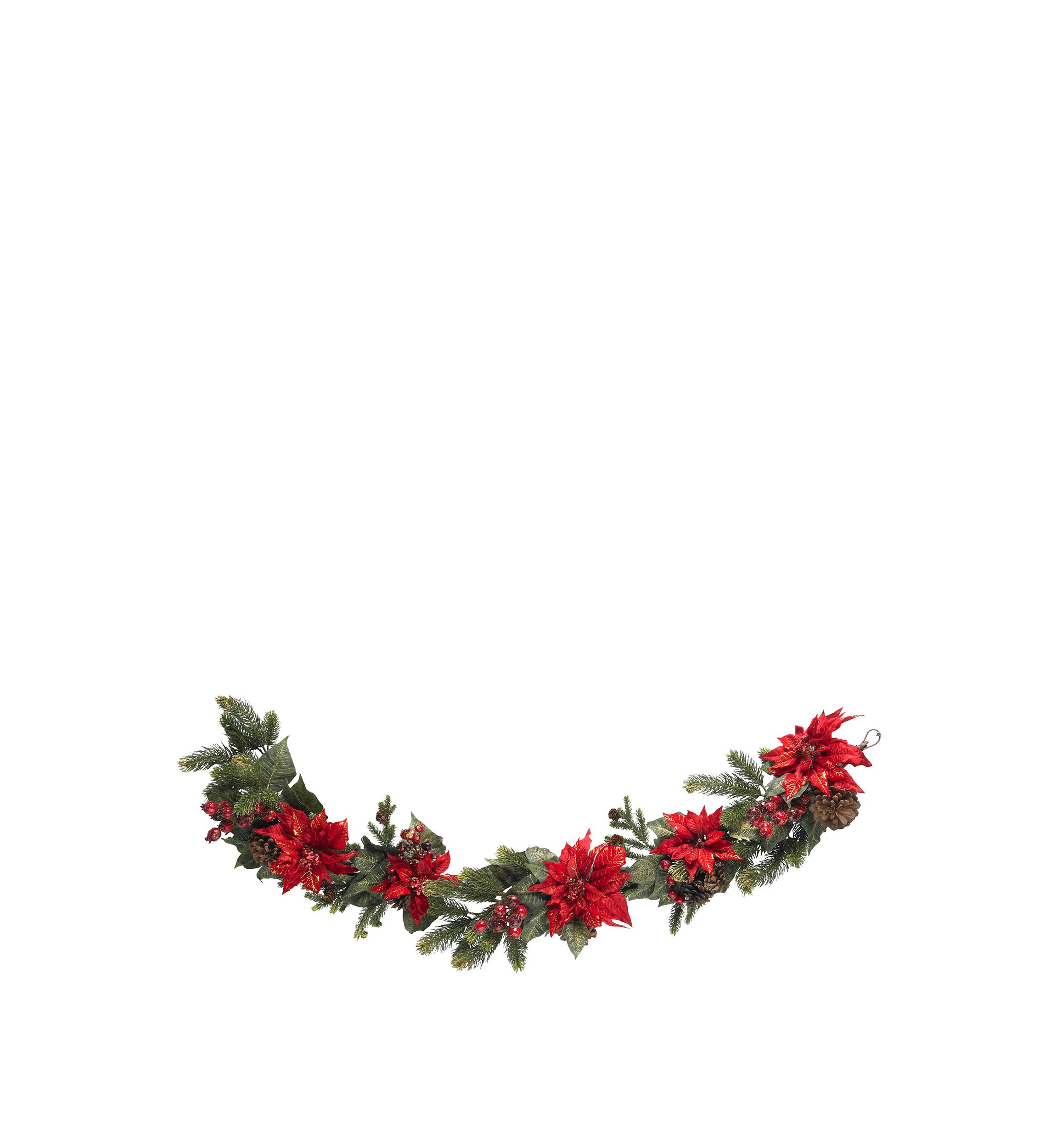 60 in Poinsettia & Berry Garland