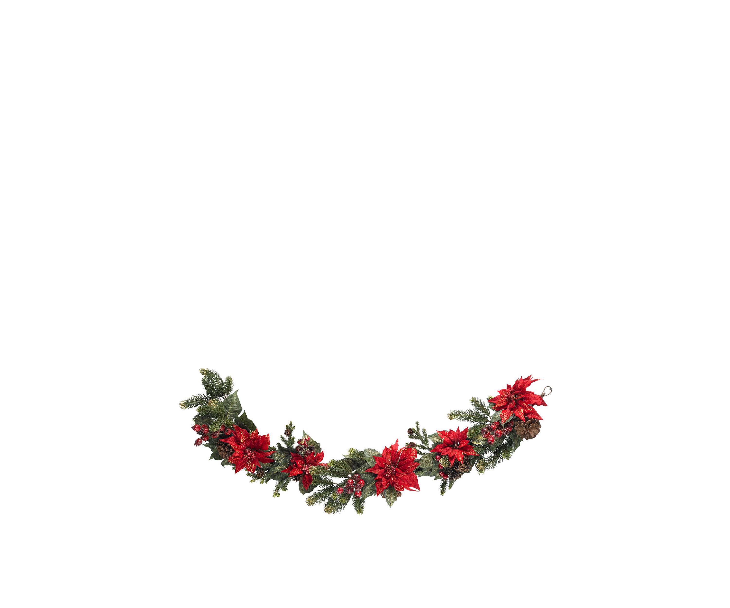 60 in Poinsettia & Berry Garland