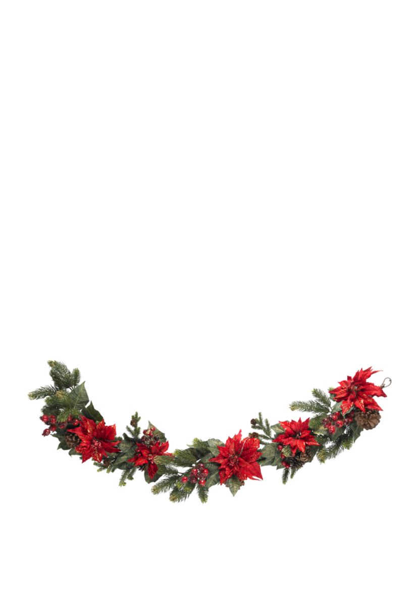 60 in Poinsettia & Berry Garland