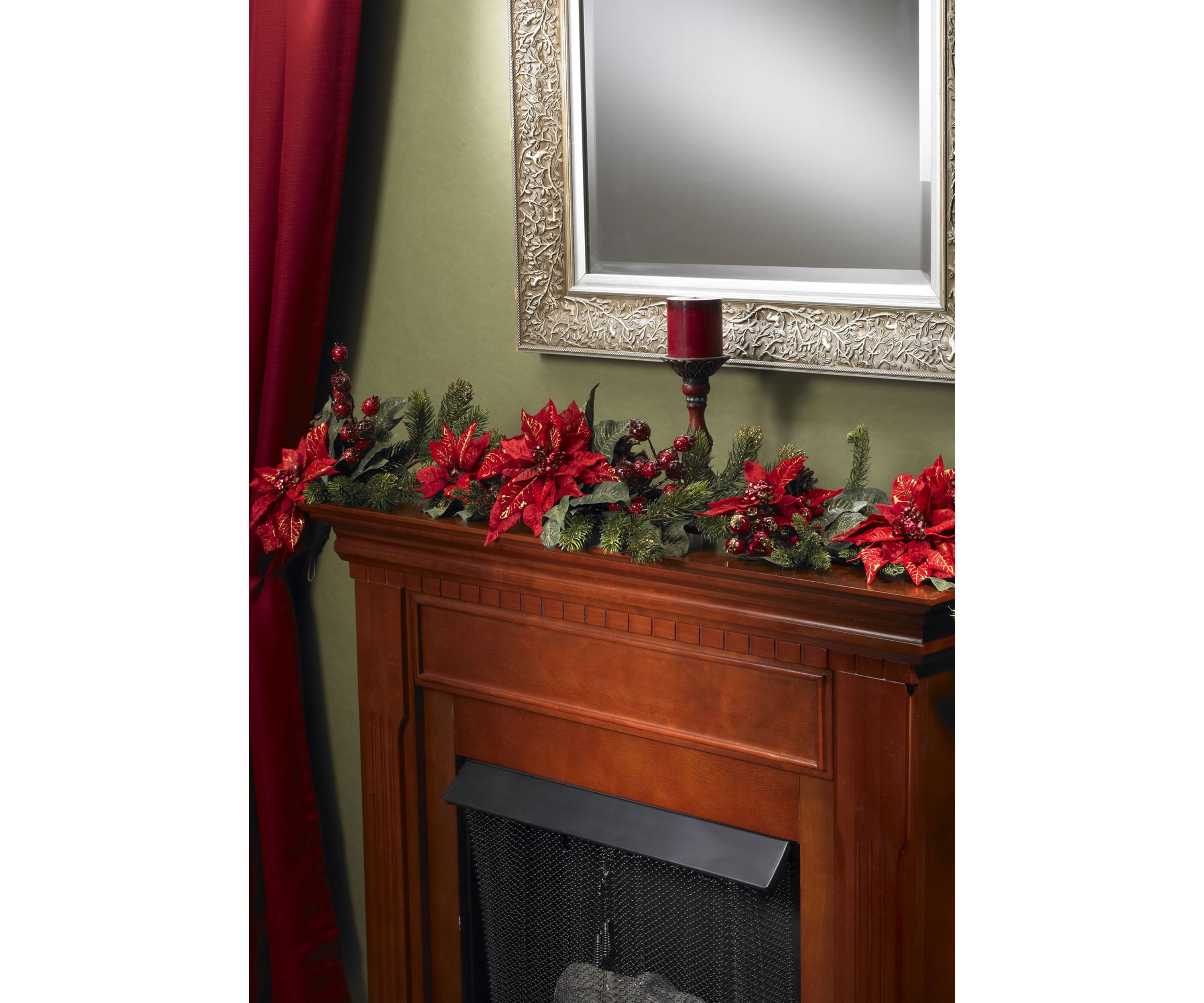 60 in Poinsettia & Berry Garland