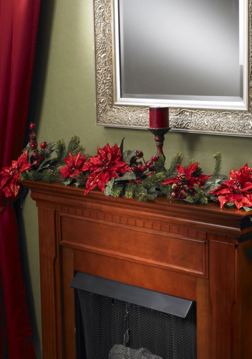60 in Poinsettia & Berry Garland
