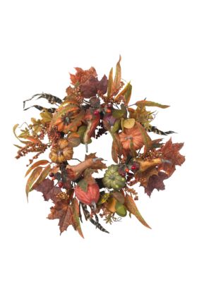 24 in Pumpkin and Berry Wreath