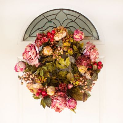 24-Inch Peony Hydrangea Wreath