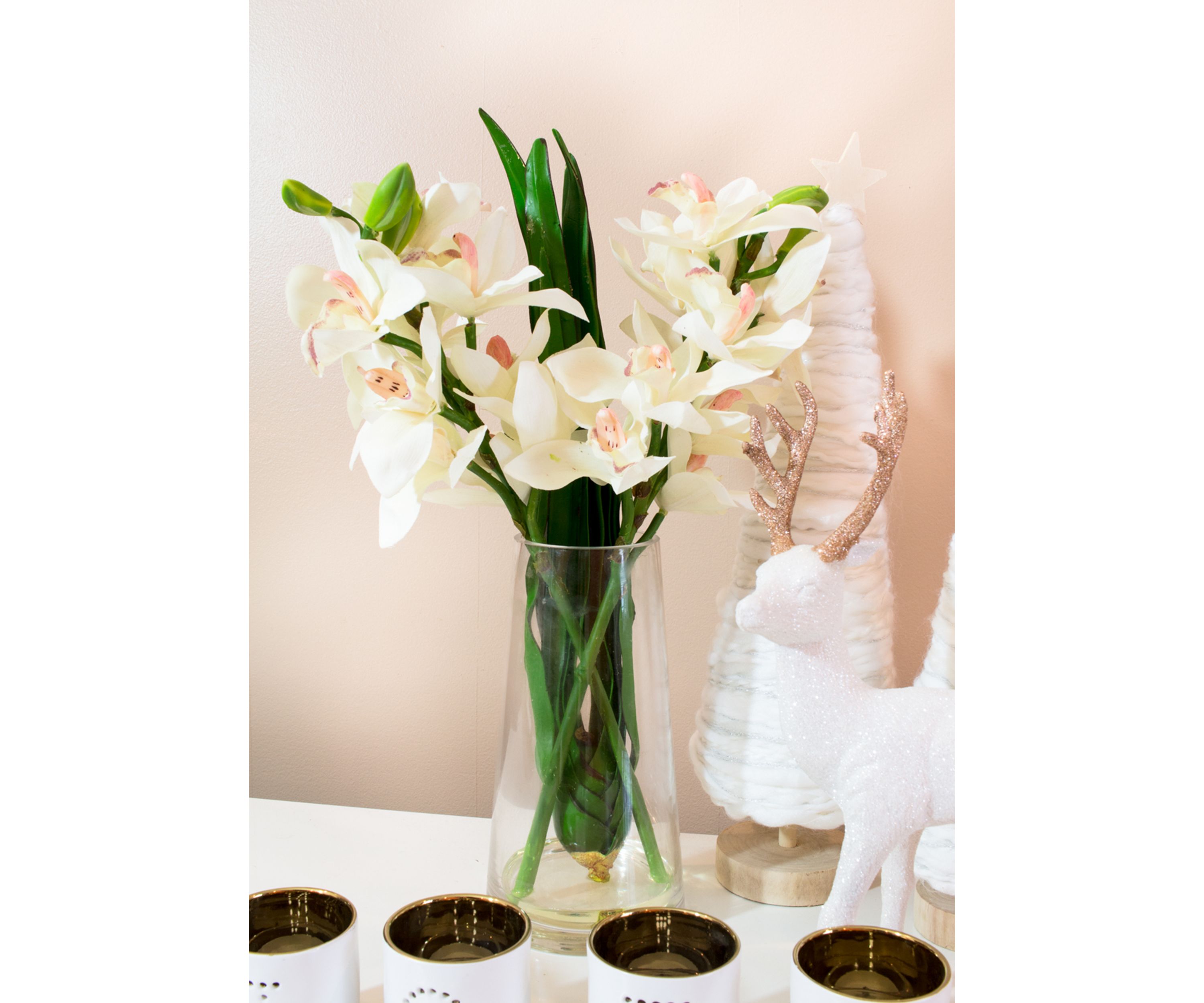 Cymbidium Orchid with Vase