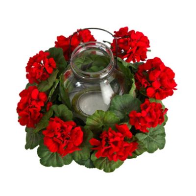 16-Inch Artificial Geranium Candelabrum