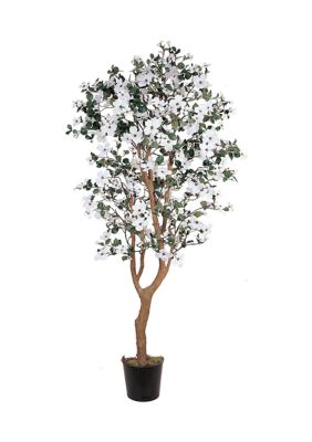 Nearly Natural 5-Foot Dogwood Silk Tree, White