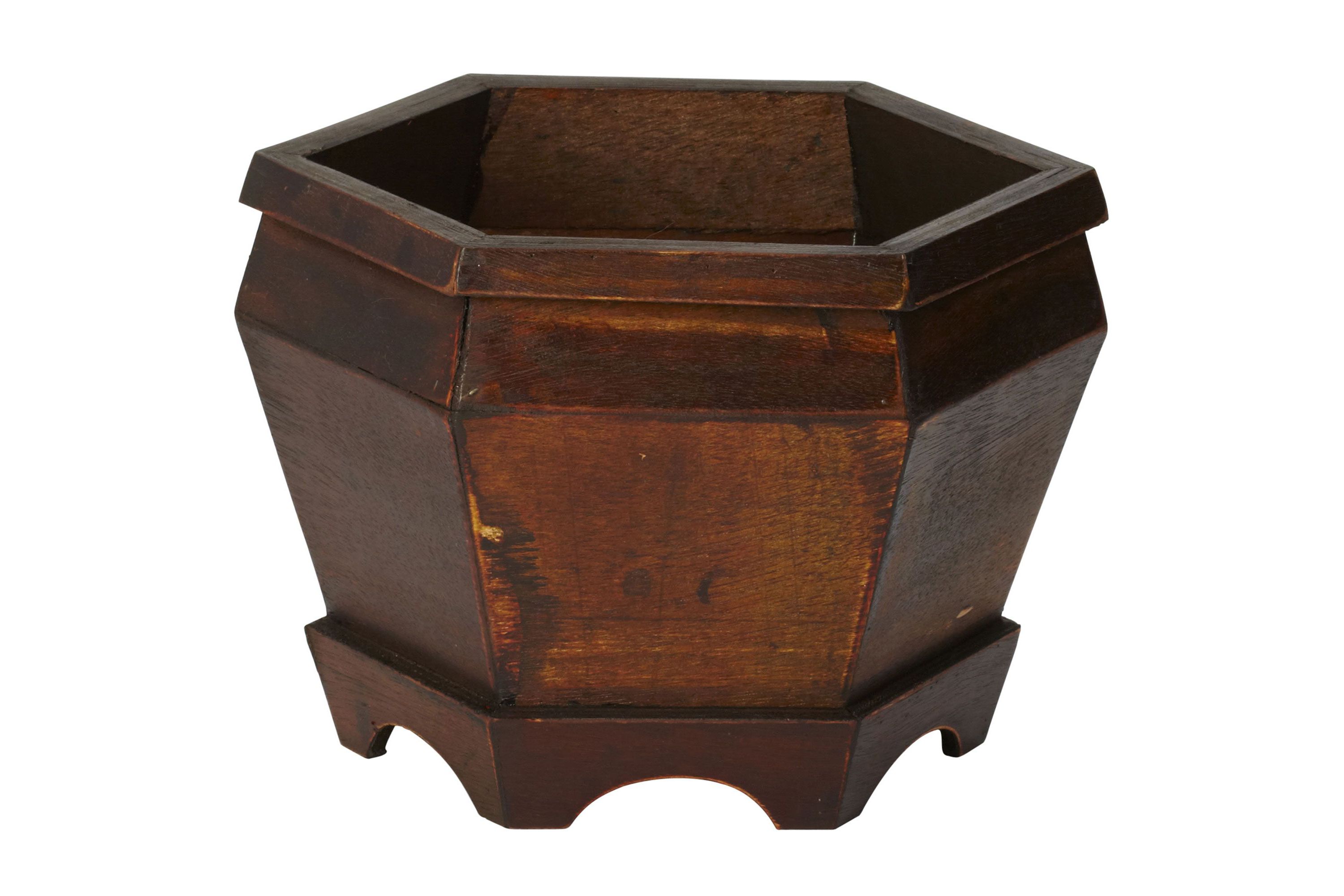 Wooden Hexagon Decorative Planter (Set of 3)