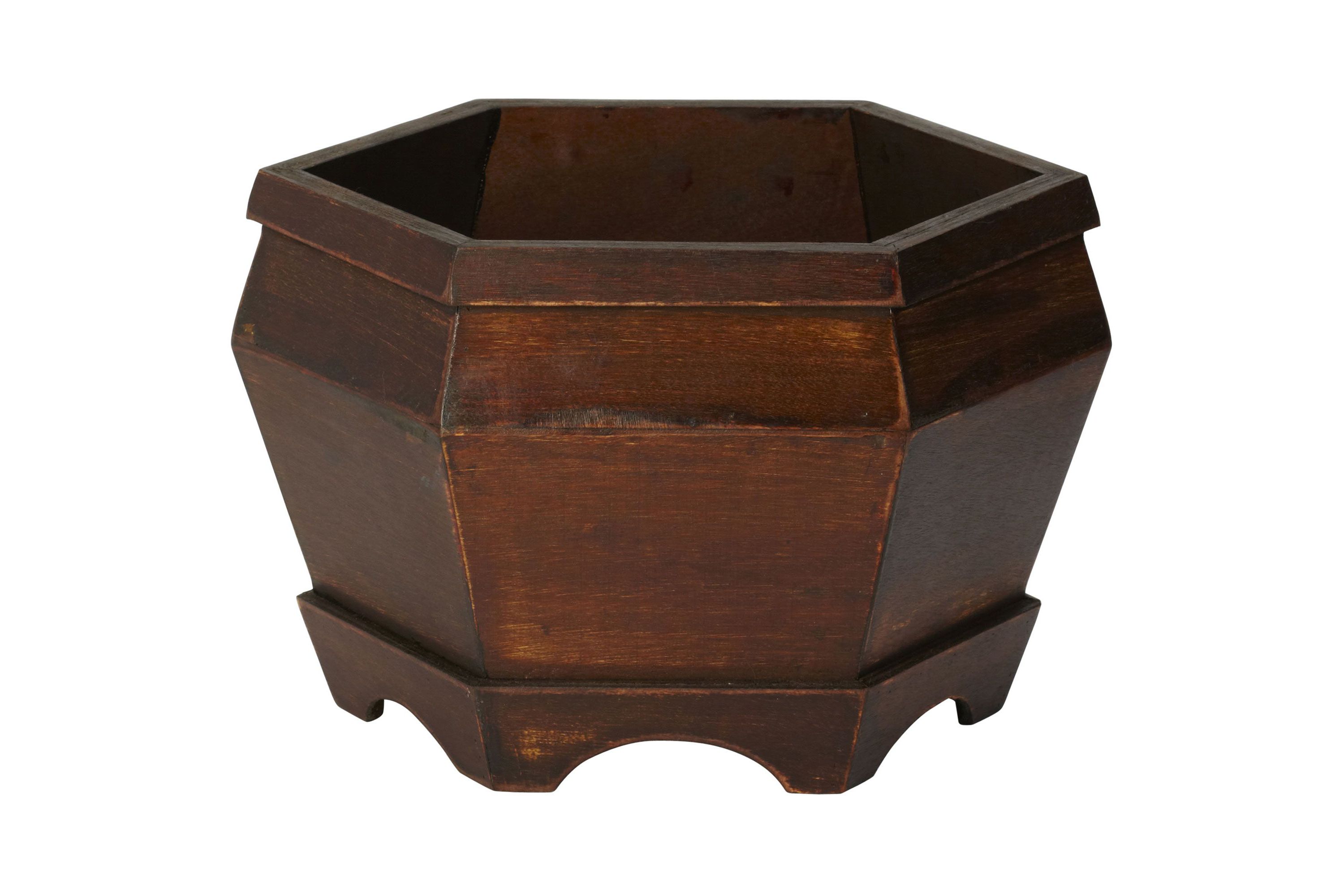 Wooden Hexagon Decorative Planter (Set of 3)