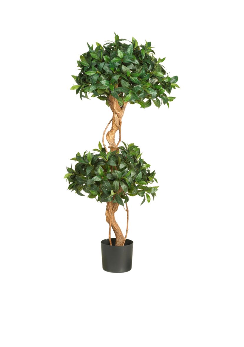 4-Foot Sweet Bay Double Ball Topiary Silk Tree