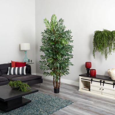 7-Foot Bamboo Palm Silk Tree