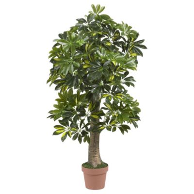 Nearly Natural 4 Foot Schefflera Silk Tree (Real Touch), Green