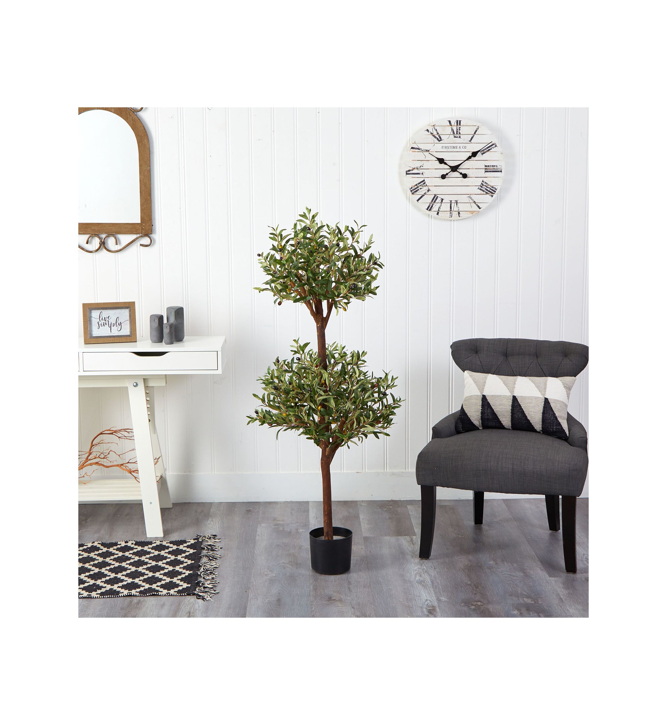 4.5 Olive Double Topiary Silk Tree