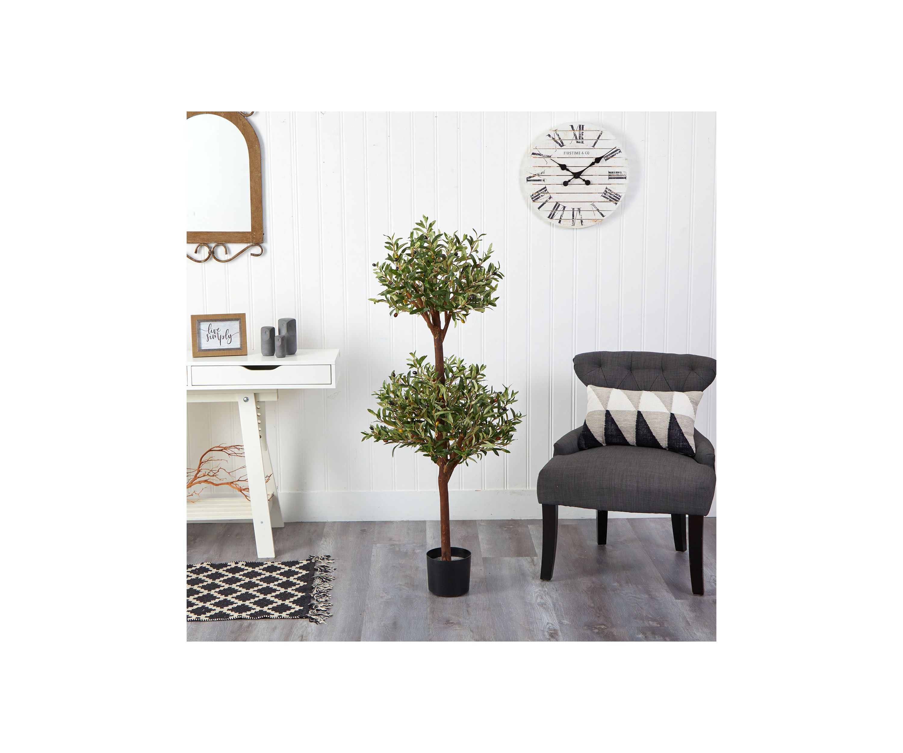 4.5 Olive Double Topiary Silk Tree