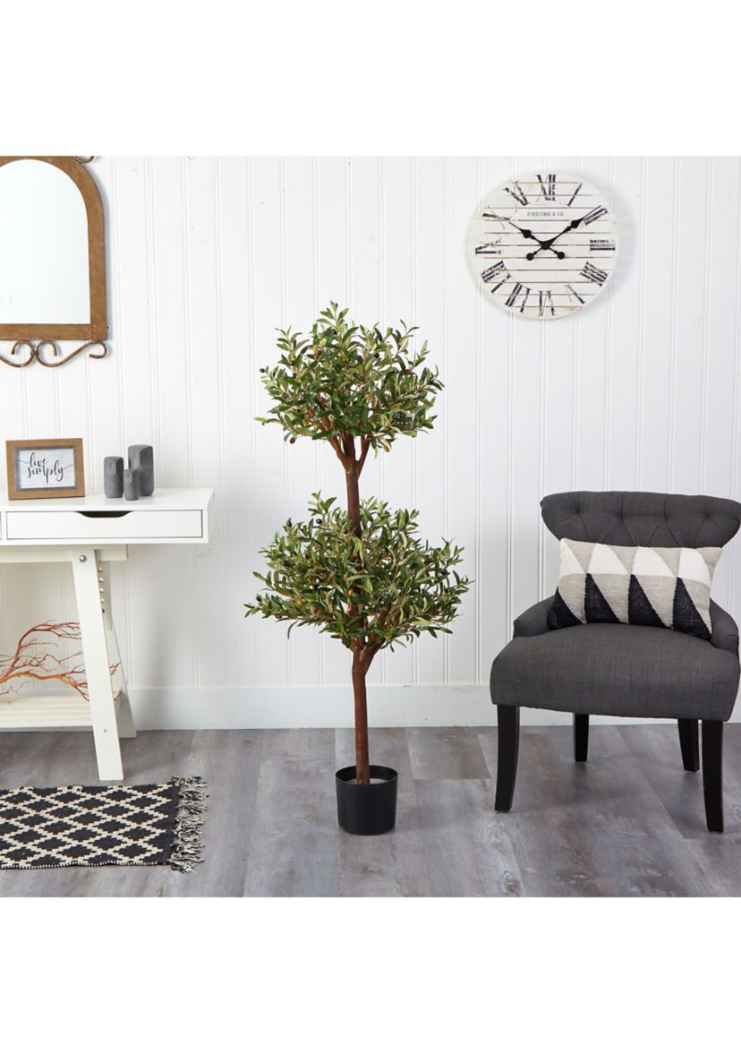 4.5 Olive Double Topiary Silk Tree