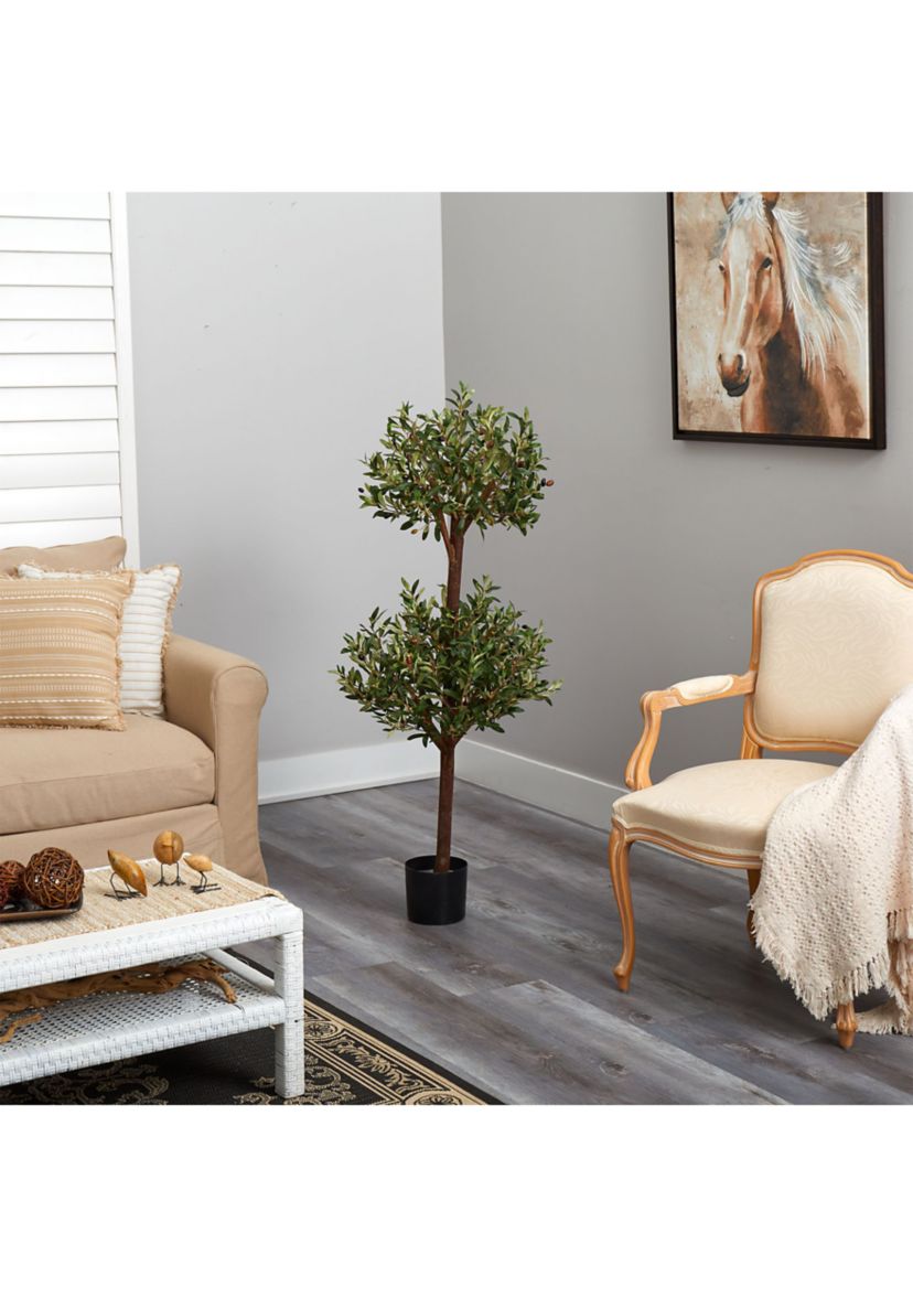 4.5 Olive Double Topiary Silk Tree