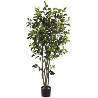 Nearly Natural 5' Ficus Bushy Silk Tree