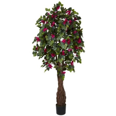Nearly Natural 6' Multi Vine Bougainvillea Silk Tree, Green