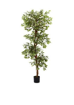 Nearly Natural 6-ft. Variegated Ficus Tree, Green