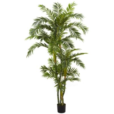 Nearly Natural 6' Curvy Parlor Palm Silk Tree, Green