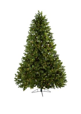 Nearly Natural 7.5 ft Royal Grand Christmas Tree with Clear Lights, Green, 7.5 Foot