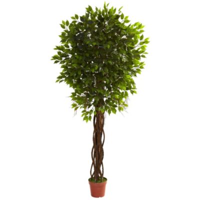 Nearly Natural 7.5-Foot Ficus Tree UV Resistant (Indoor/Outdoor), Green