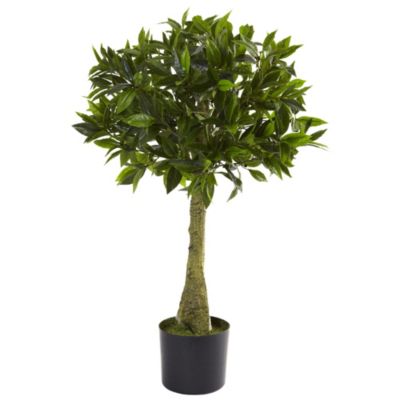 Nearly Natural 3' Bay Leaf UV Resistant Topiary - Indoor/Outdoor, Green