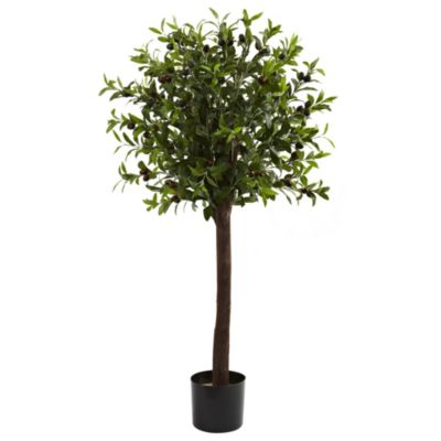 Nearly Natural 4' Olive Topiary Silk Tree