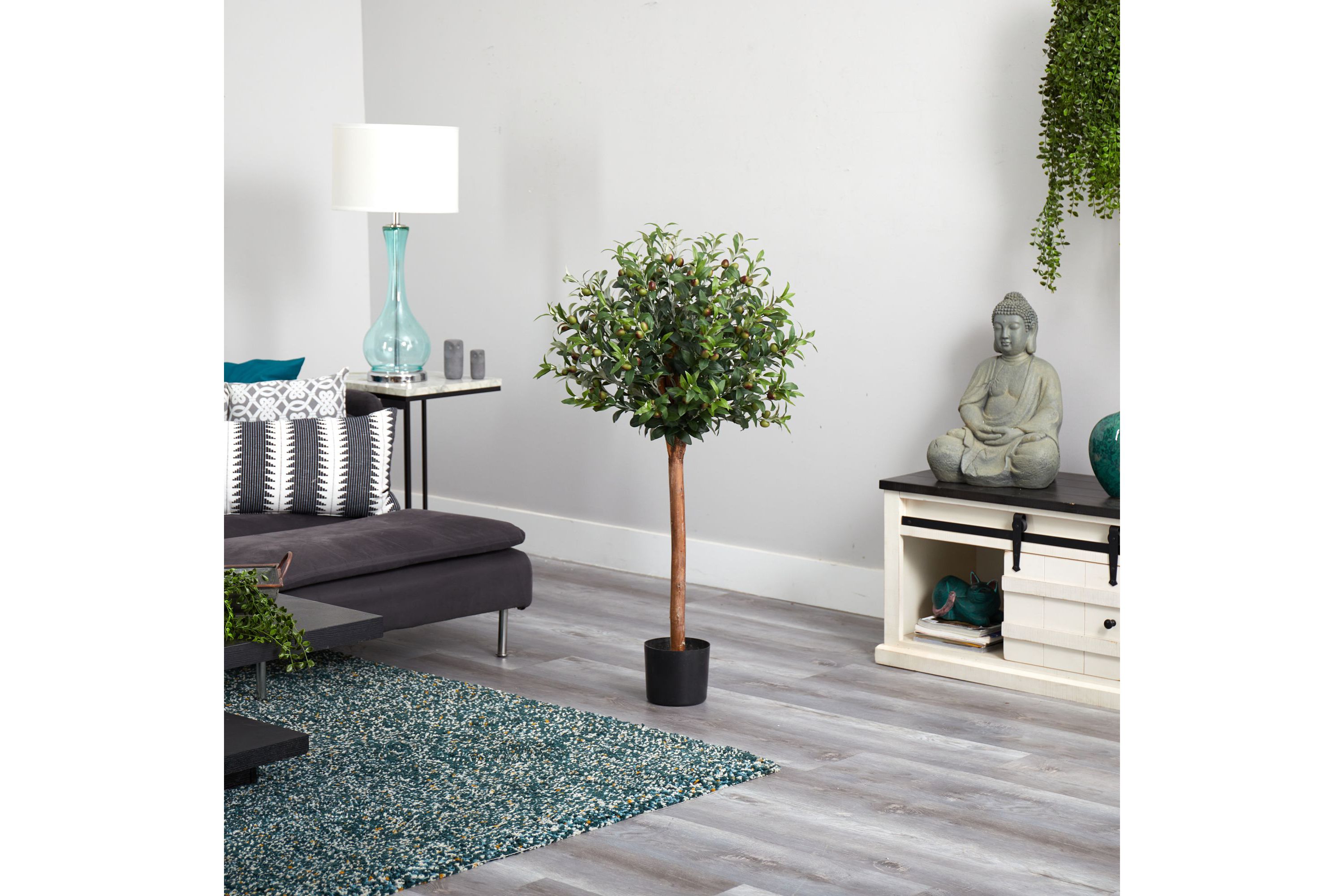 4 Olive Topiary Silk Tree
