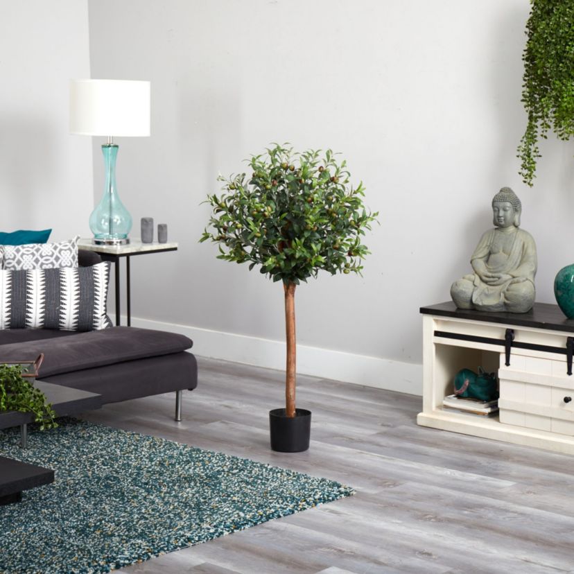 4 Olive Topiary Silk Tree