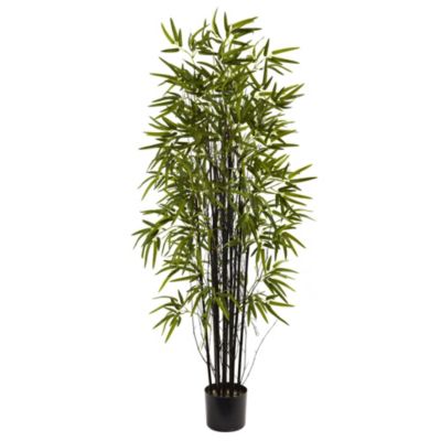 Nearly Natural 5' Black Bamboo Tree, Green