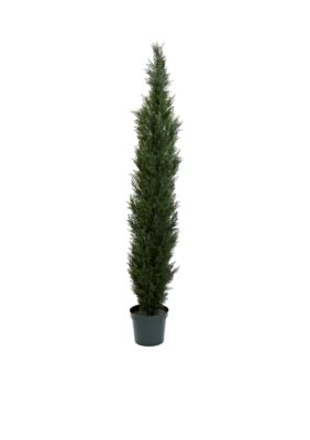 Nearly Natural 7-Foot Mini Cedar Pine Tree with 3614 Tips in 12 Pot -Two Tone Green -  76015595429