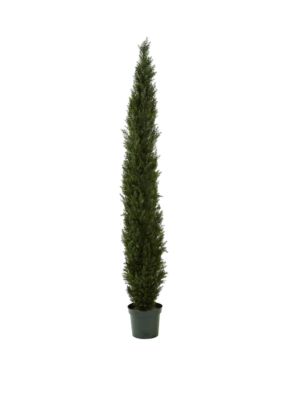 8 ft Mini Cedar Pine Tree with 4249 tips in 12 in Pot (Two Tone Green)