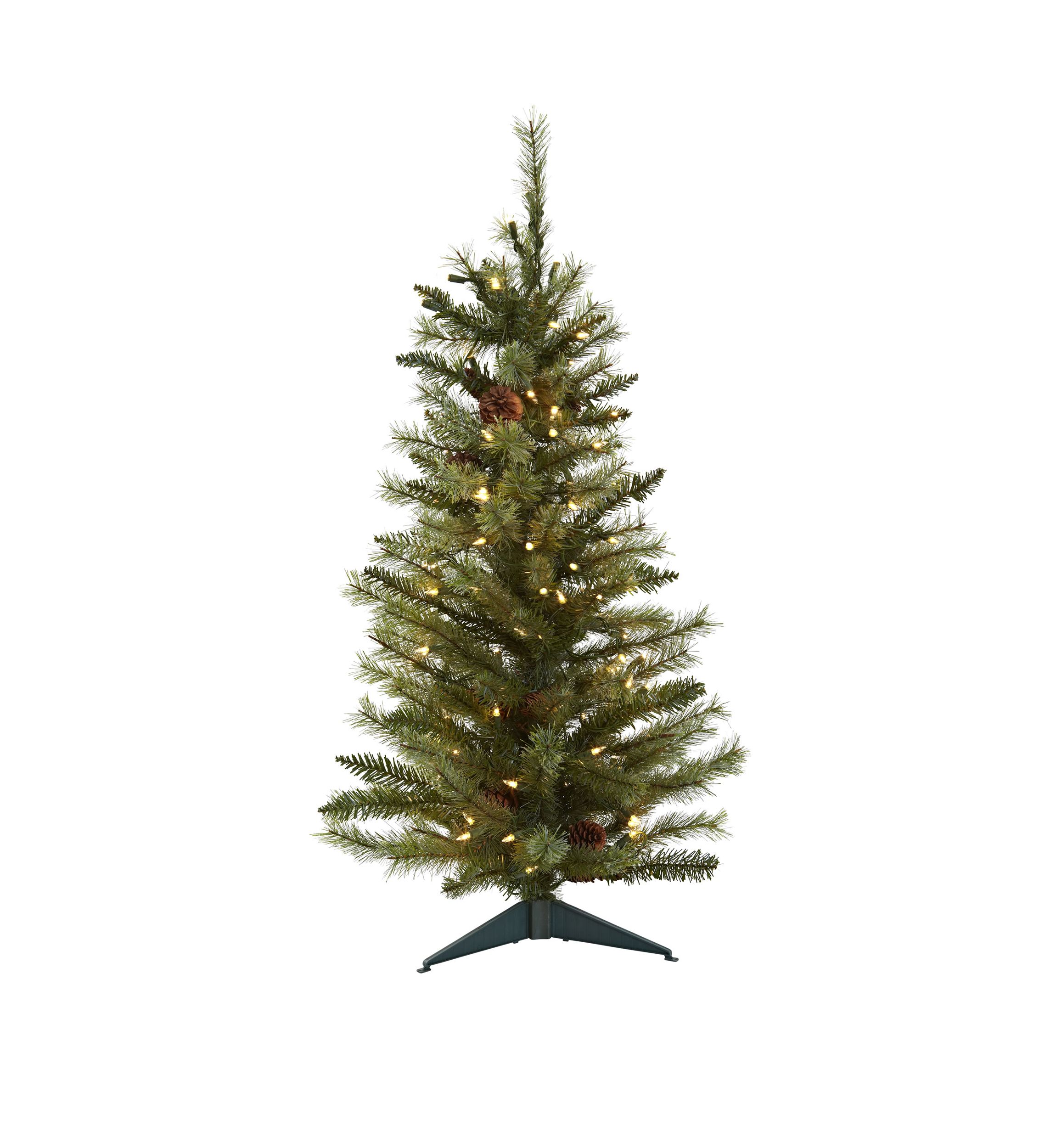3 ft Christmas Tree with Pine Cones and Clear Lights