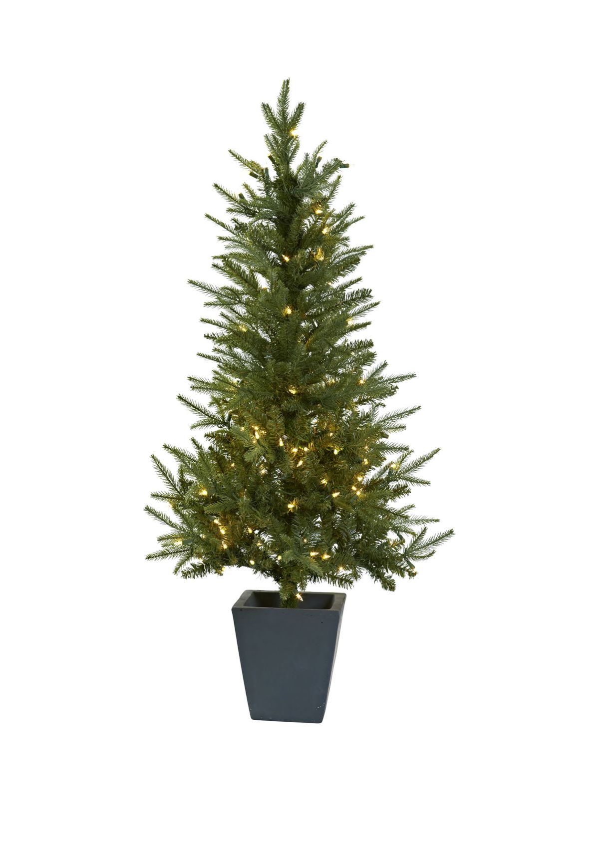 4.5 ft Christmas Tree with Clear Lights & Decorative Planter