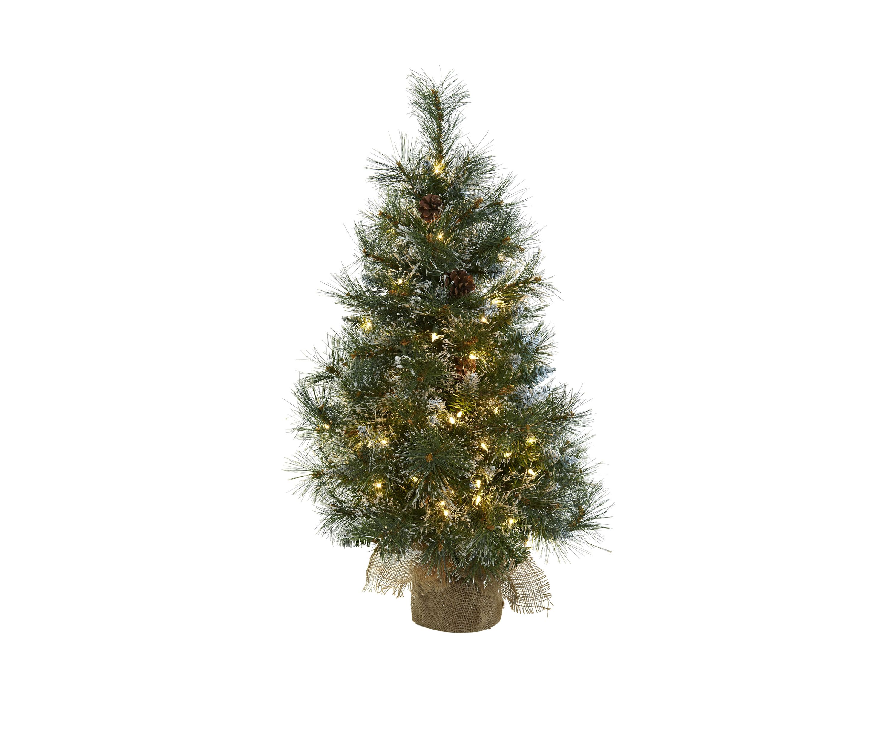 3 ft Christmas Tree with Clear Lights and Frosted Tips