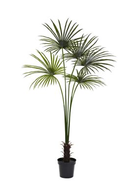 Nearly Natural Fan Palm Tree Indoor/Outdoor, Green